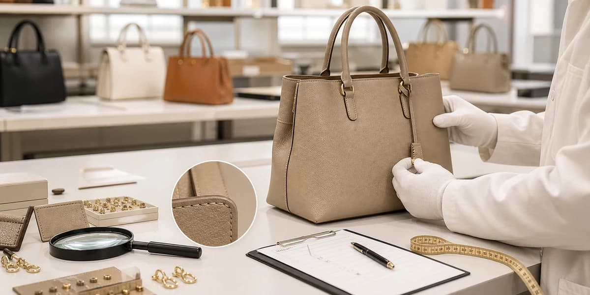 Handbag sample quality review before bulk production